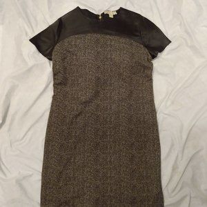 Brown midi short sleeve dress